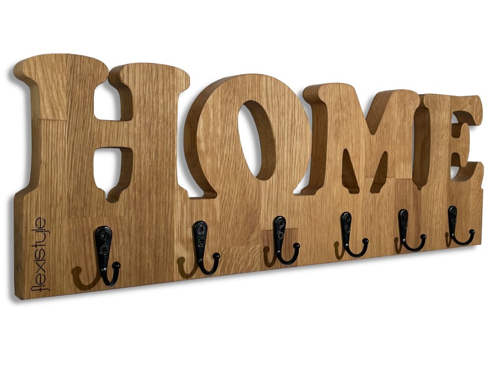 Suport de perete din stejar masiv HOME - 50 x 16,5 cm