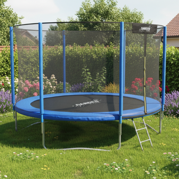 DomTextilu Záhradnátrampolínapredetisochrannousieťouarebríkom8FT-Ø252cm 312cm