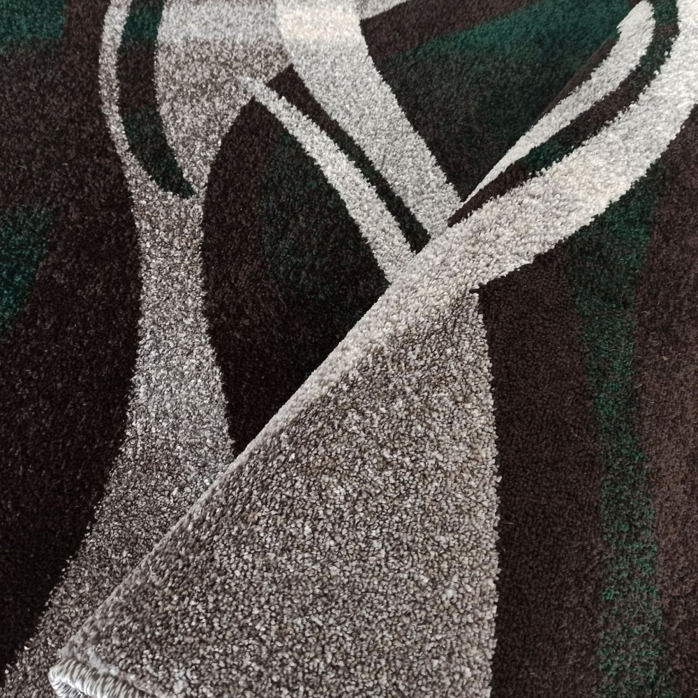 Covor original cu model abstract în verde-gri Lăţime: 120 cm | Lungime: 170 cm