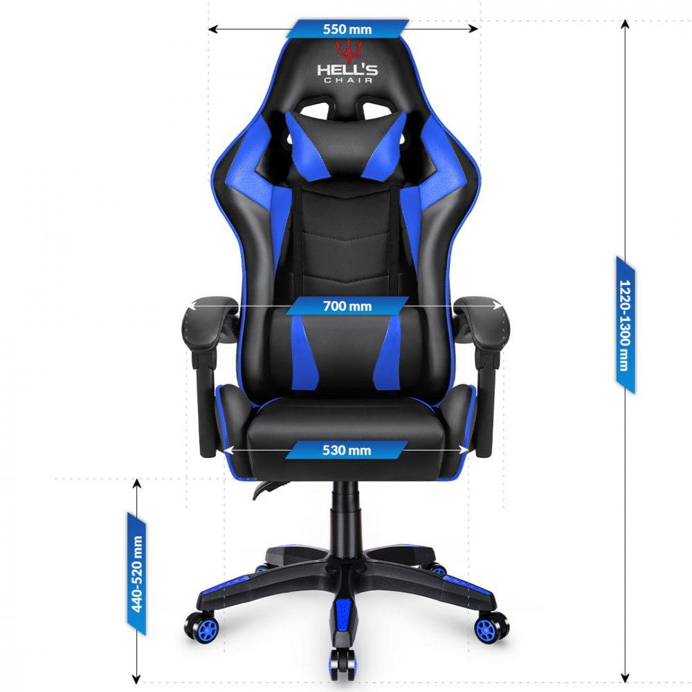 Scaun gaming HC-1007 negru și albastru