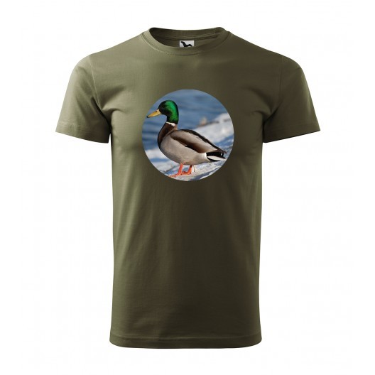 Lovecké tričko s potiskem divoké kachny Military XL