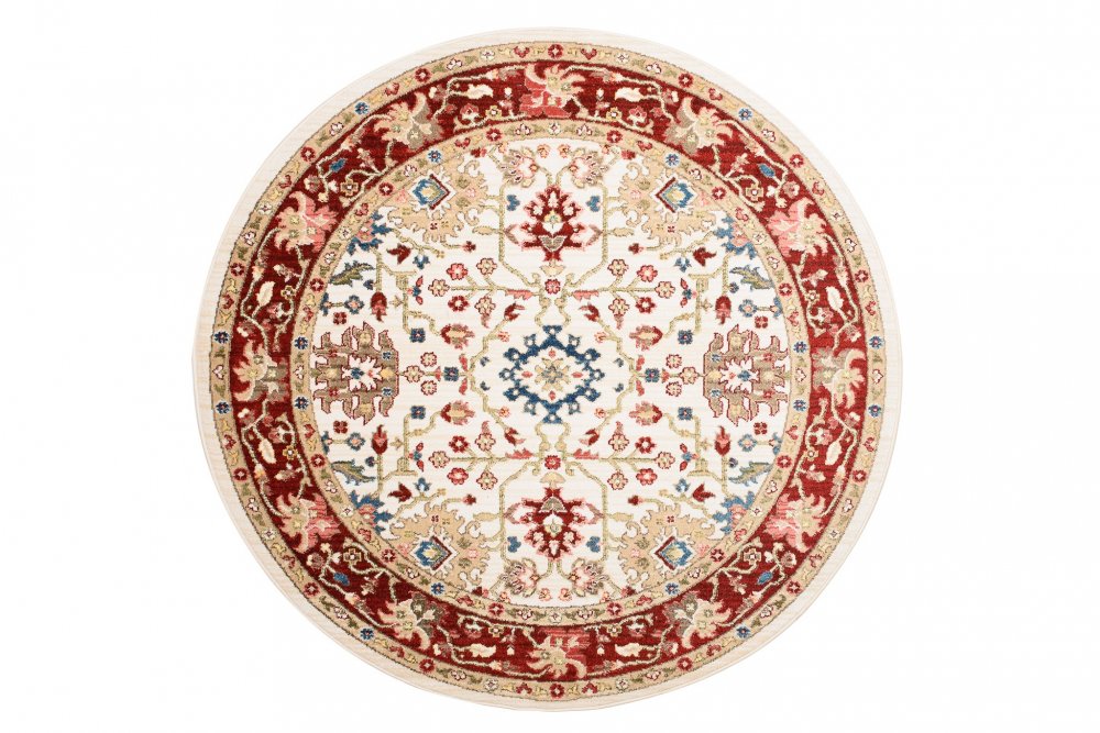 Krémový kulatý koberec ve vintage stylu Šírka: 170 cm
