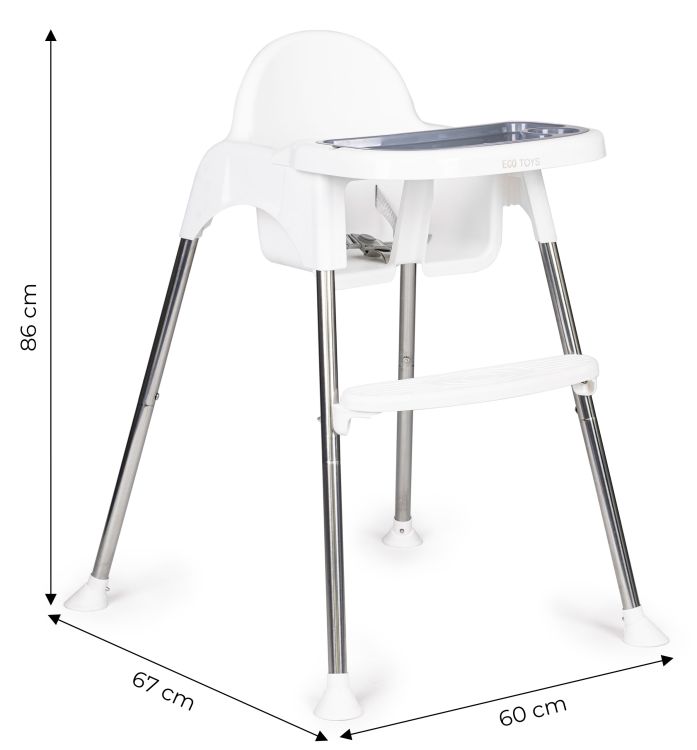Scaun alb pentru copii 2in1