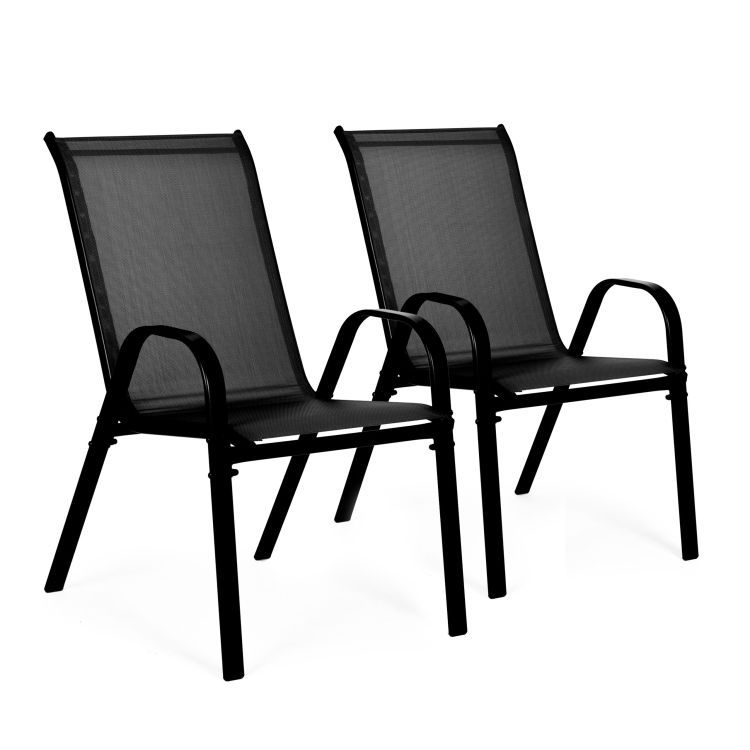 Černá zahradní židle 2 ks