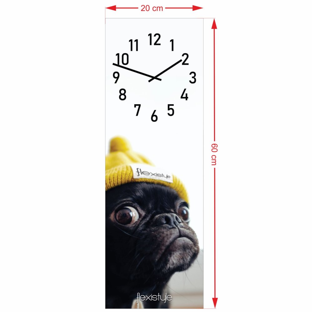 Ceas de perete pentru copii 20 x 60 cm cu puggle
