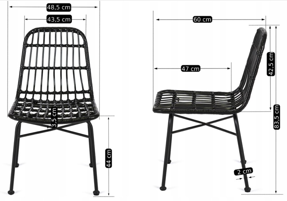 Mobilier de grădină negru de la technoratan - masă FARGO și 4 scaune WALDI