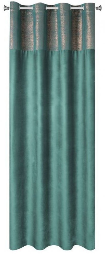 Draperii smarald cu aplicare în partea superioară 140x250 cm