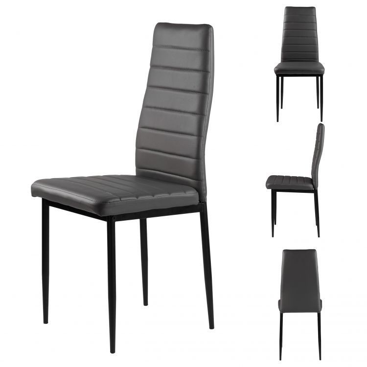 Set de 4 scaune elegante, gri, cu design atemporal