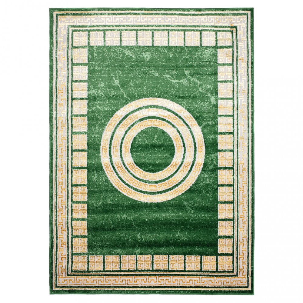 Covor verde cu modele geometrice Lăţime: 80 cm | Lungime: 150 cm