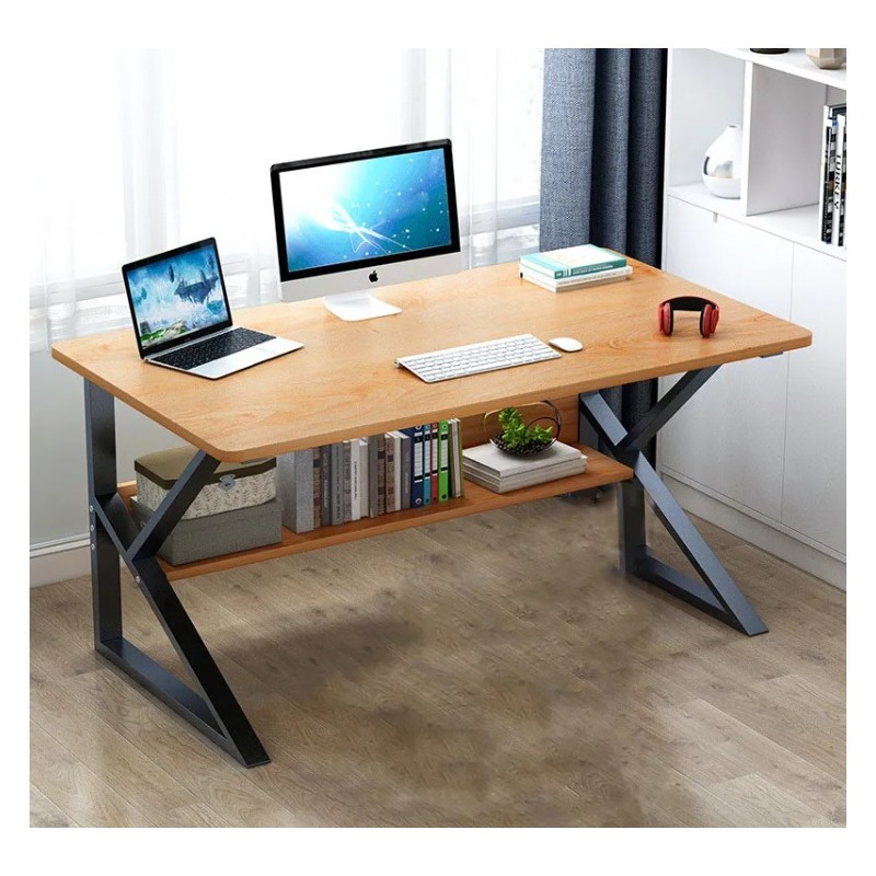 Birou modern pentru calculator cu raft practic 100 x 60 cm Maro