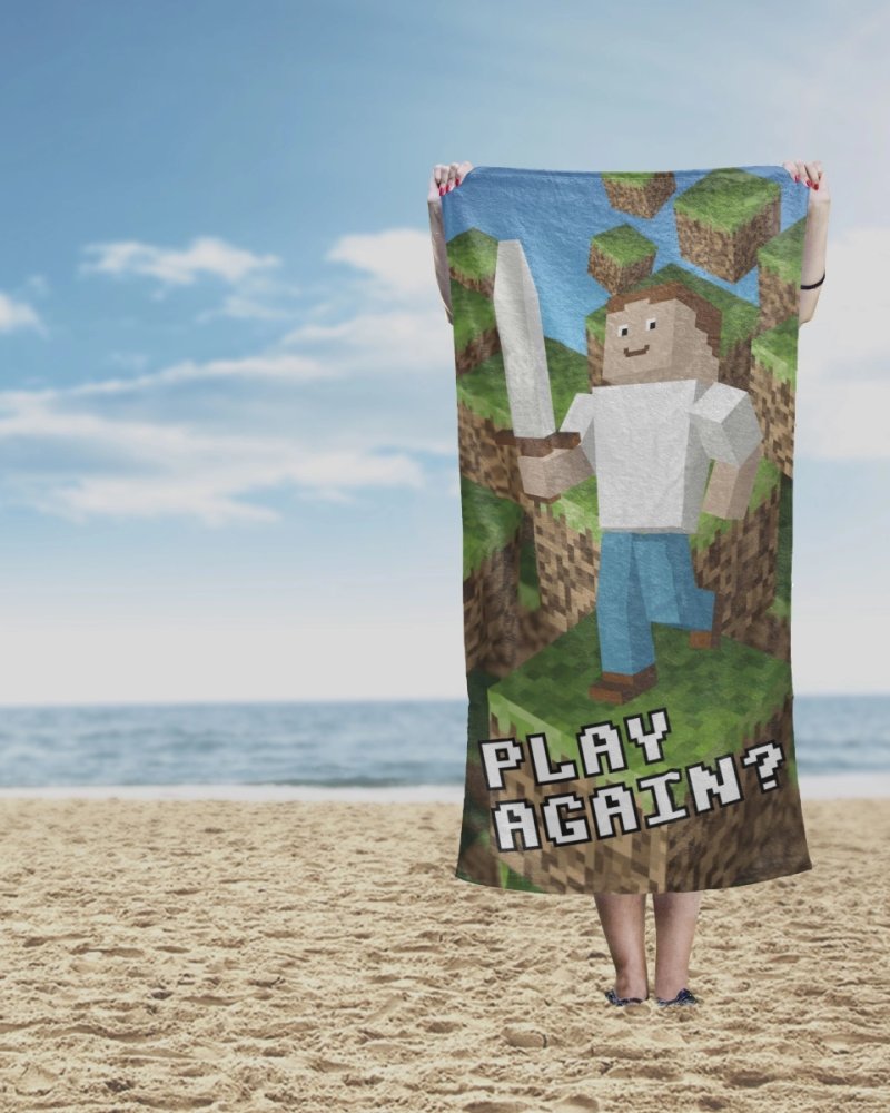 Prosop de plajă pentru copii MINECRAFT 100% bumbac Lăţime: 70 cm | Lungime: 140 cm