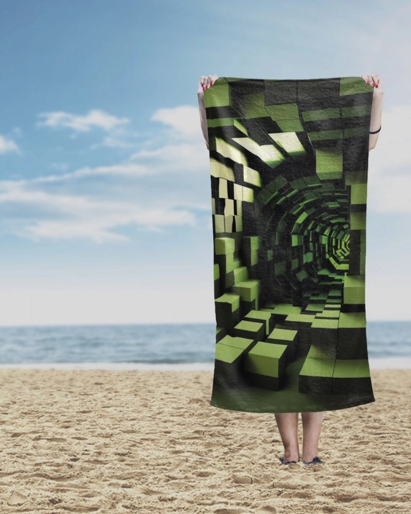 Prosop de plajă pentru copii Minecraft 3D 100% bumbac Lăţime: 70 cm | Lungime: 140 cm