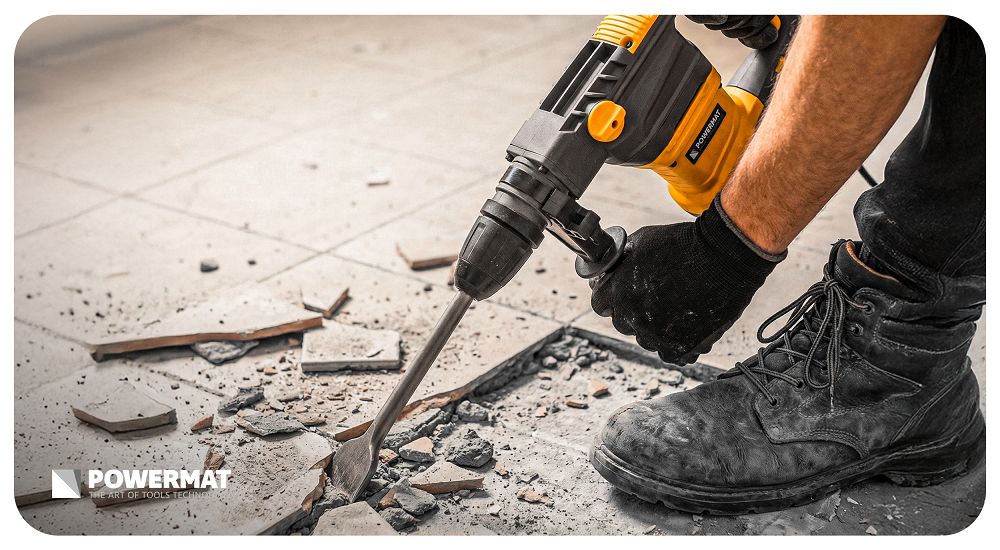 Sada sekáčov SDS Max 6 ks do betónu – dláta do kladiva v kufríku Powermat PM-ZD-6T