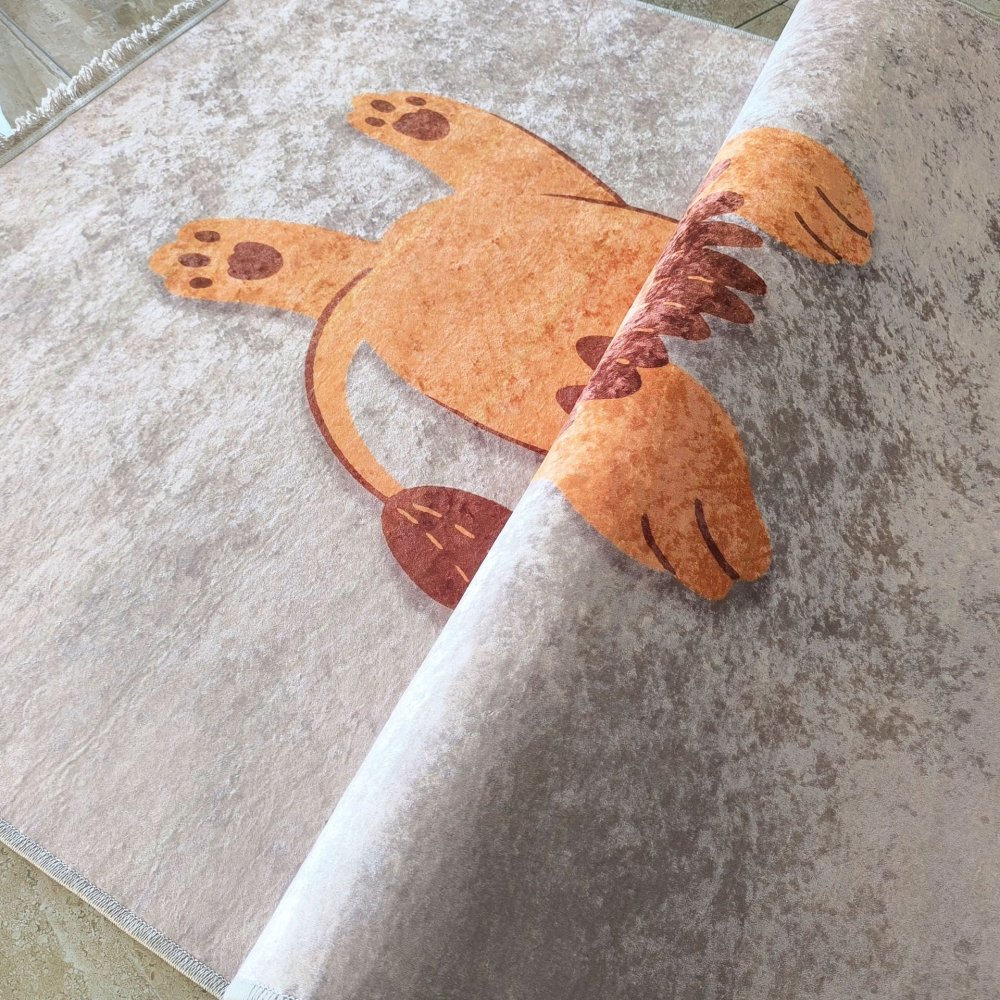 Covor pentru camera copiilor - gri cu leu Lăţime: 160 cm | Lungime: 220 cm