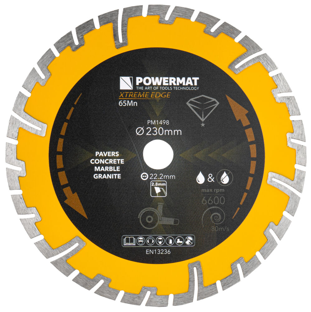 Disc diamantat segmentat 230 mm pentru beton, granit și piatră