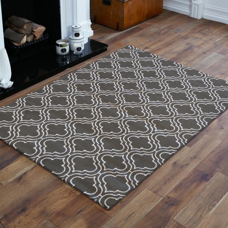 Skandinávský koberec v šedé barvě s bílým vzorem Šířka: 80 cm | Délka: 150 cm