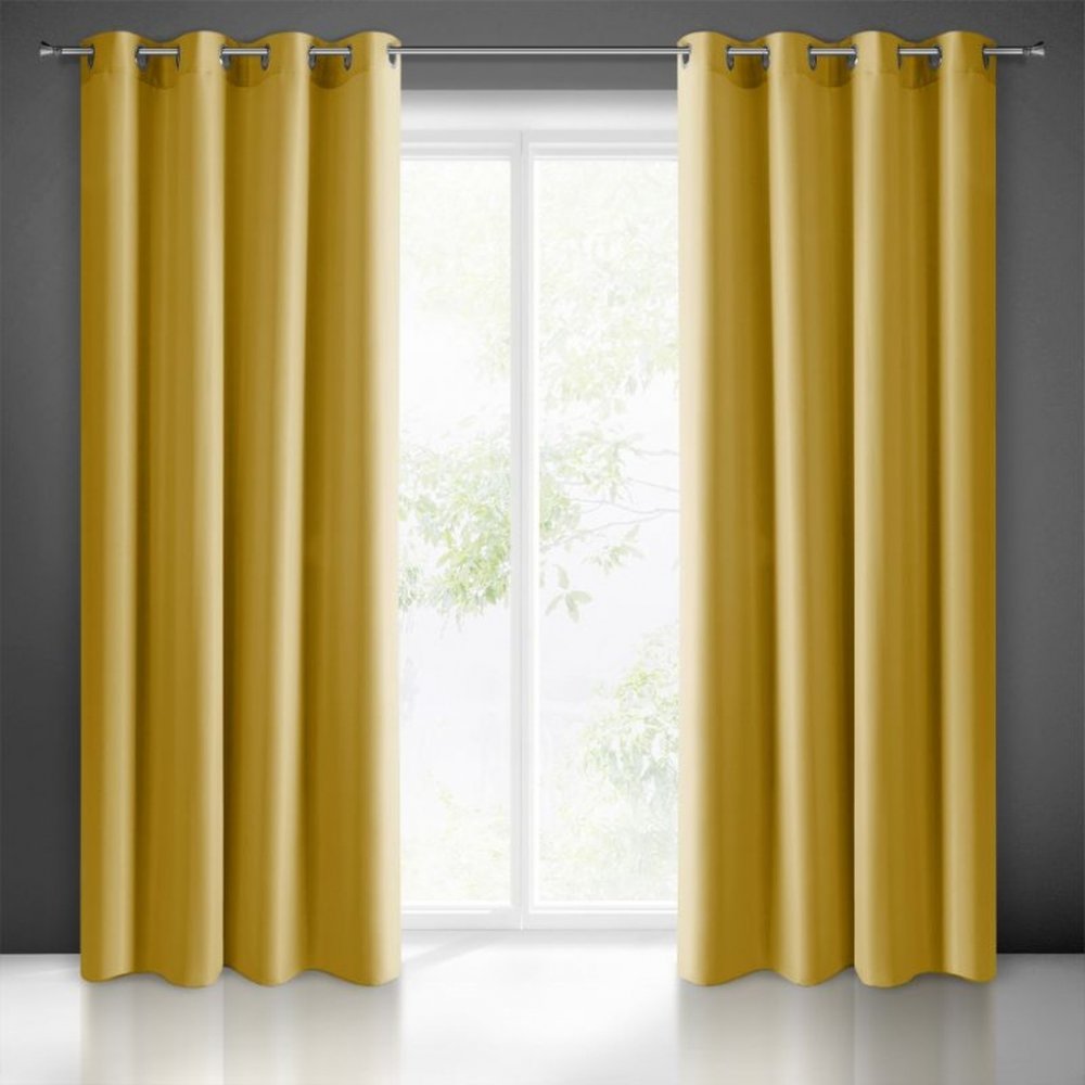 Žlutý jednobarevný závěs na okno Délka: 250 cm
