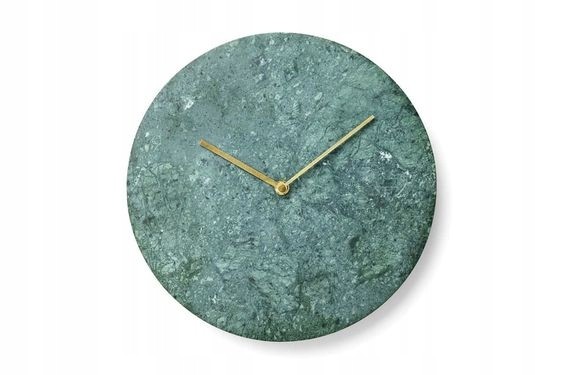 Domtextilu Kvalitné mramorové hodiny v zelenej farbe na stenu 30 cm 31692