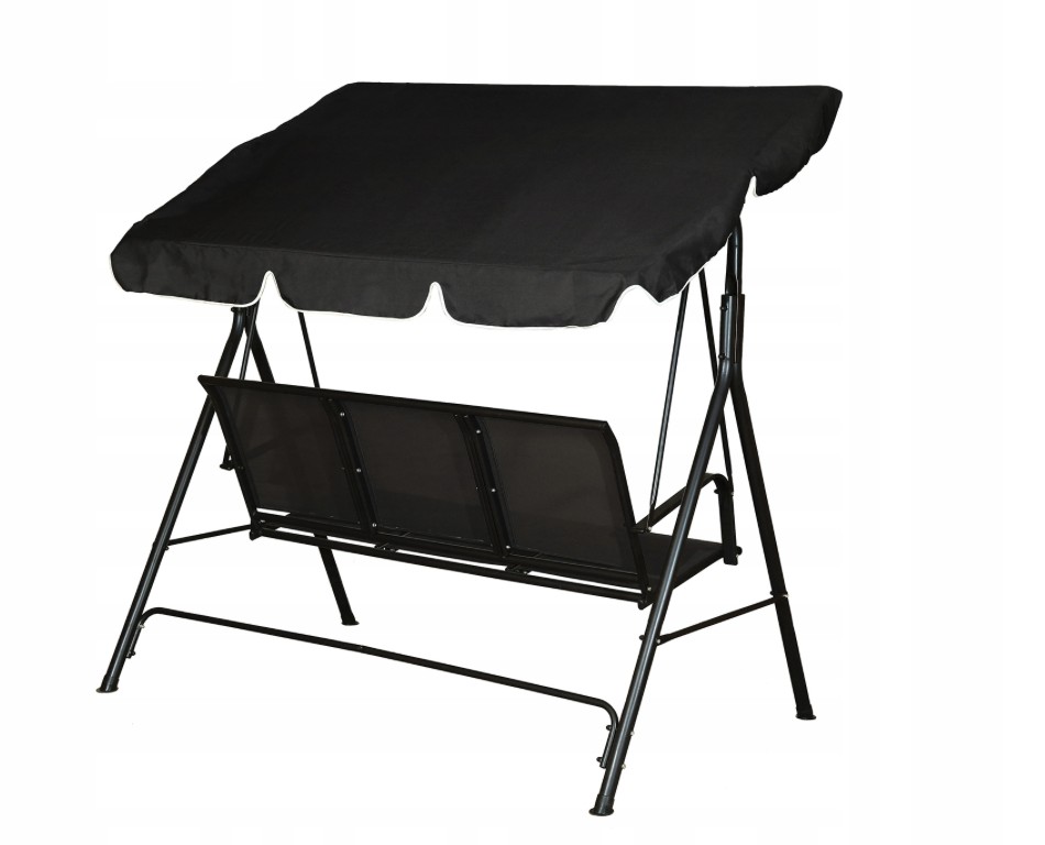 Leagăn mare negru cu baldachin