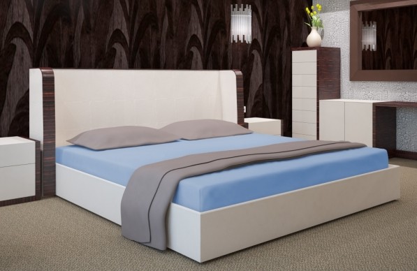 Modré prostěradlo na postel 160x200 cm Šířka: 200 cm | Délka: 220 cm