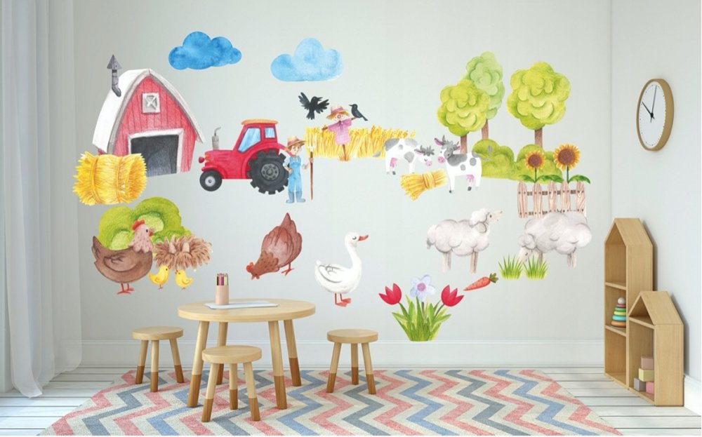 Farm dekoratív gyermek falmatrica 100 x 200 cm