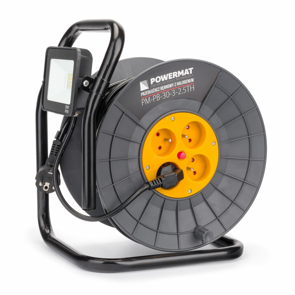 Predlžovací kábel 30m + HALOGEN LED