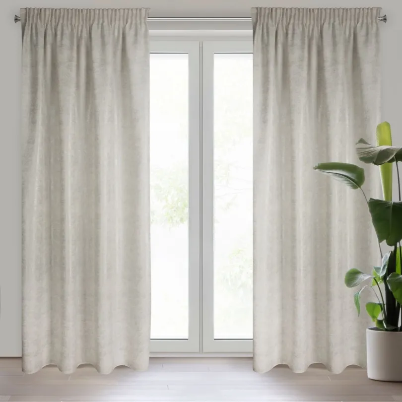 Perdea decorativă bej cu luciu fin Latime: 140 cm | Lungime: 280 cm