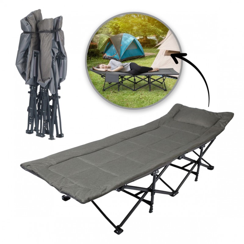 Șezlong pliabil pentru camping 187 × 68 cm – compact și confortabil
