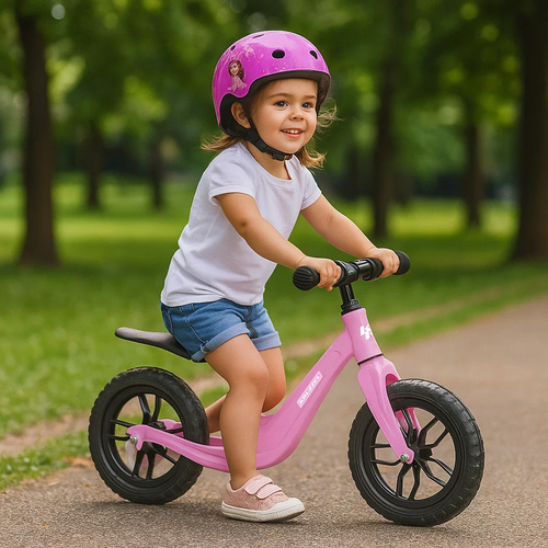 Bicicletă pentru copii KRUZZEL 12 cu curea de umăr - negru-roz Roz
