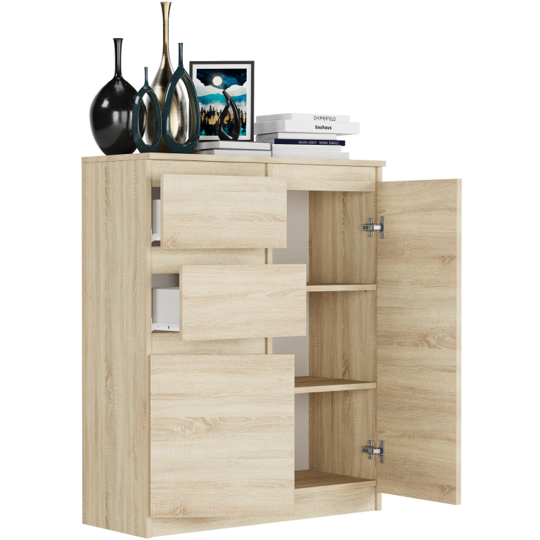 Comodă modernă fără mânere S-2 - diverse opțiuni de culoare sonoma