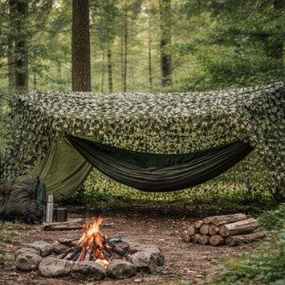 Maskovaciasieť–tieniacakamuflážnaclona+100sťahovacíchpásokŠírka:200cm|Dĺžka:500cm