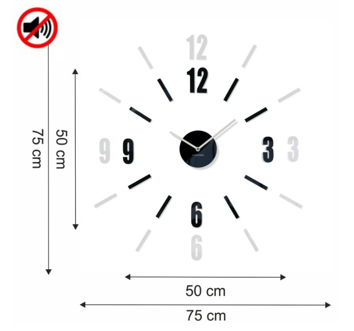 Ceas mână de perete negru