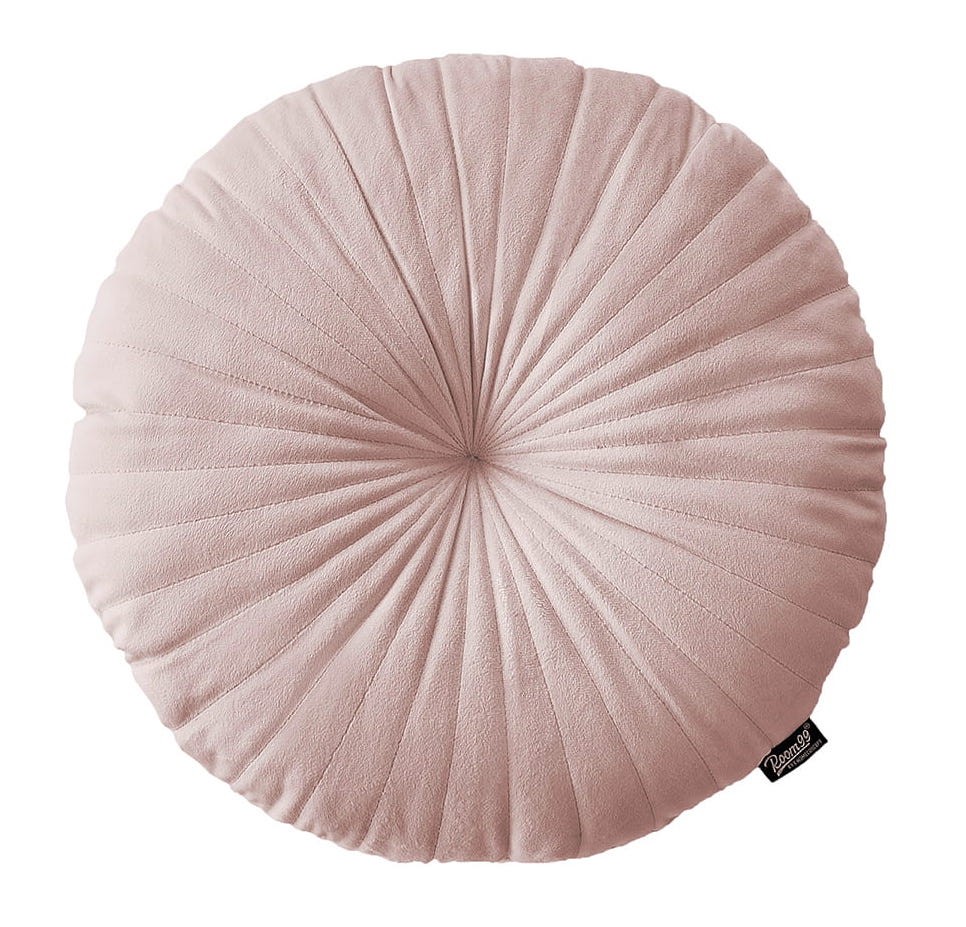 Krásnyružovýzamatovýokrúhlyvankúšpriemer45cm54008