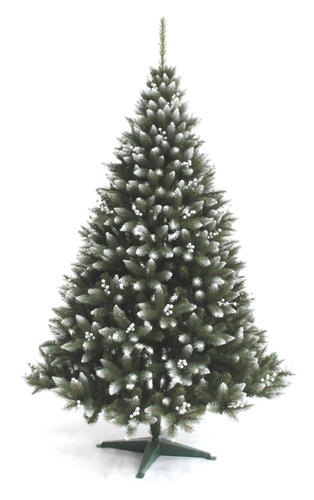Brad artificial argintiu, cu fructe rowan, 150 cm