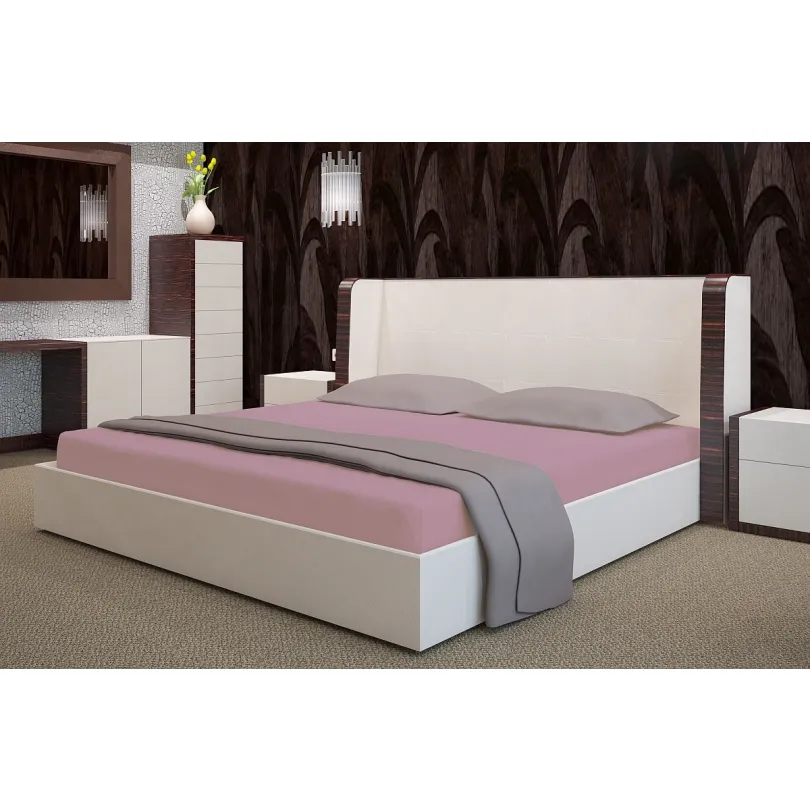 Cearșaf de pat Terry cu elastic - roz pudră Šírka: 140 cm | Dĺžka: 200 cm