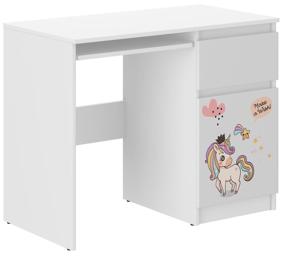 Birou pentru copii cu unicorn curcubeu 77x50x96 cm
