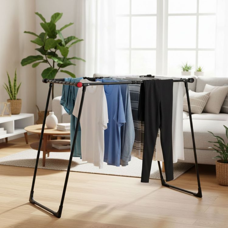 Teleskopickýsušiaknabielizeň–19msušiacejplochy70477čierna