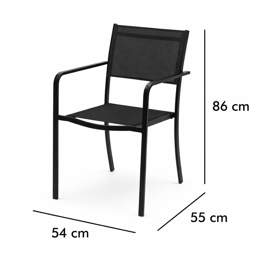 Elegantnékovovézáhradnékreslo-čierne68807