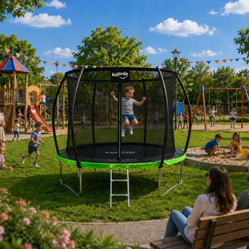 DomTextilu Záhradnátrampolína252cm(8FT)svnútornouochrannousieťouarebríkommodrá 312cm modrá