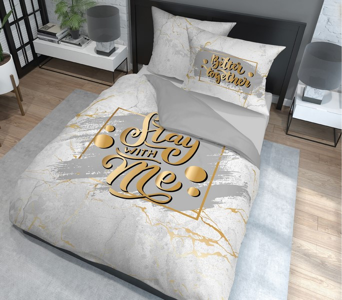LuxusnébavlnenéposteľnéobliečkyStaywithme3časti:1ks200x220+2ks70cmx8046176_98751
