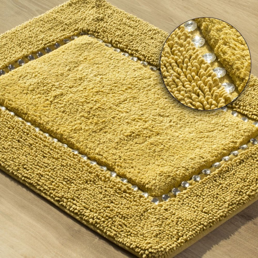 ŽltýbavlnenýozdobenýkoberecdokúpelneŠírka:50cm|Dĺžka:70cm53912_106935