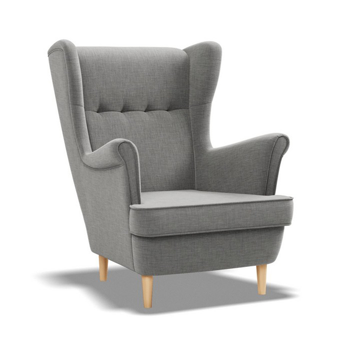 Fotoliu de design în gri deschis în stil scandinav