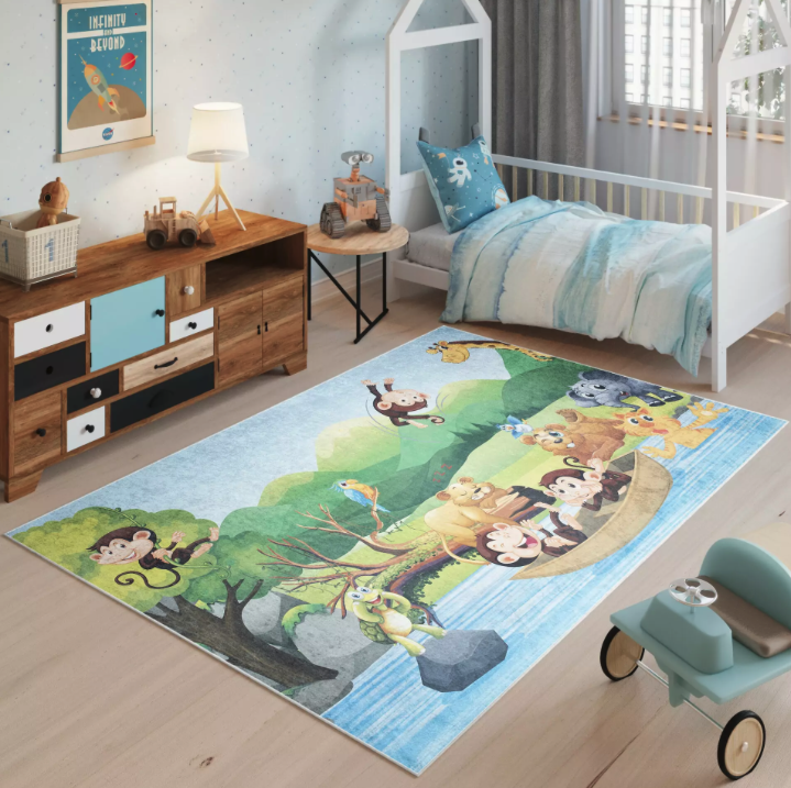 Covor pentru copii cu motive de animale safari Lăţime: 120 cm | Lungime: 170 cm