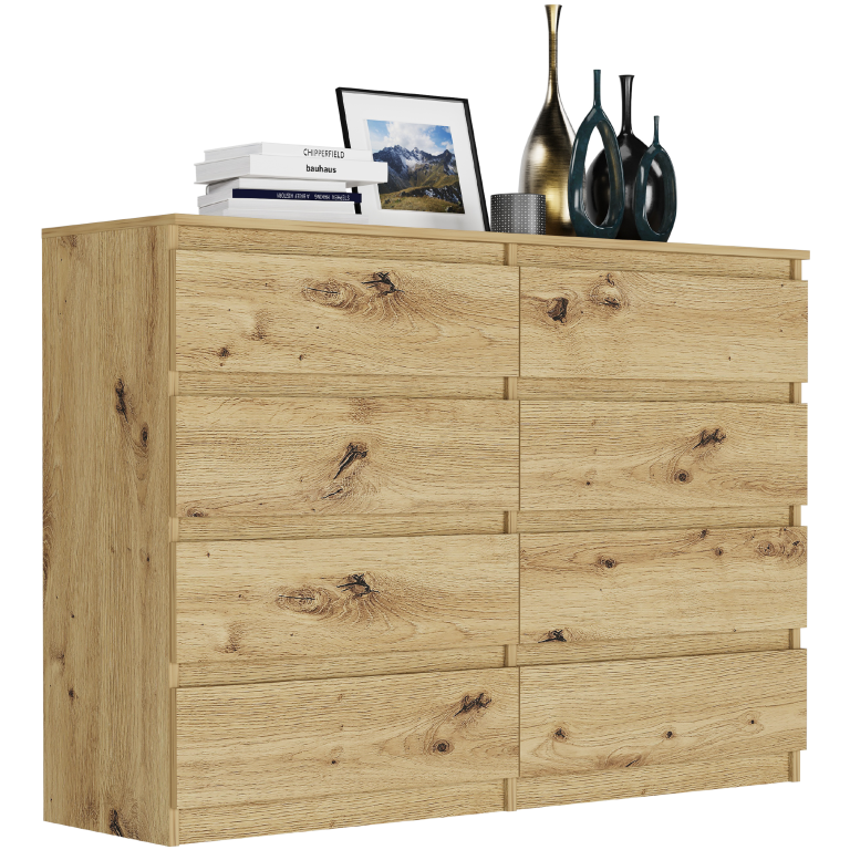 Comodă modernă cu 8 sertare R-140-S8 - diferite variante de culoare artisan