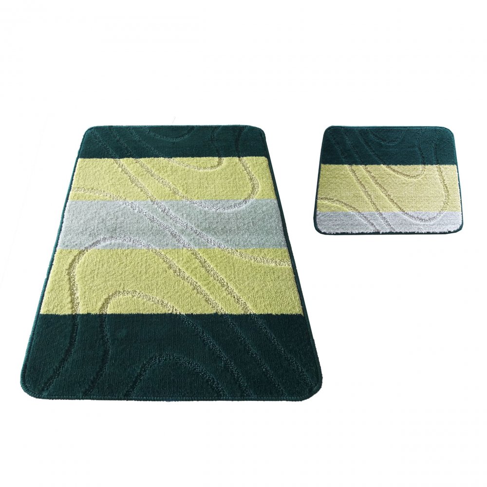 Protiskluzové koberečky zelené barvy do koupelny 50 cm x 80 cm + 40 cm x 50 cm
