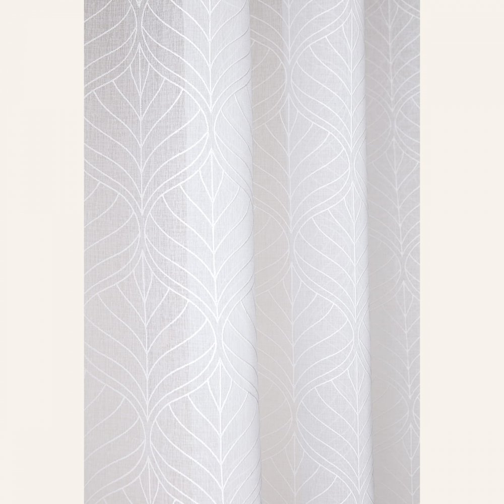Perdea La Rossa culoare albă pe o panglică 140 x 230 cm