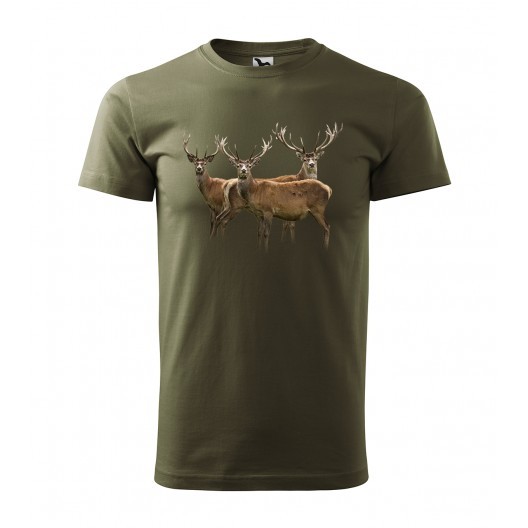 Kvalitní bavlněné tričko s potiskem pro vášnivého myslivce Military XXL