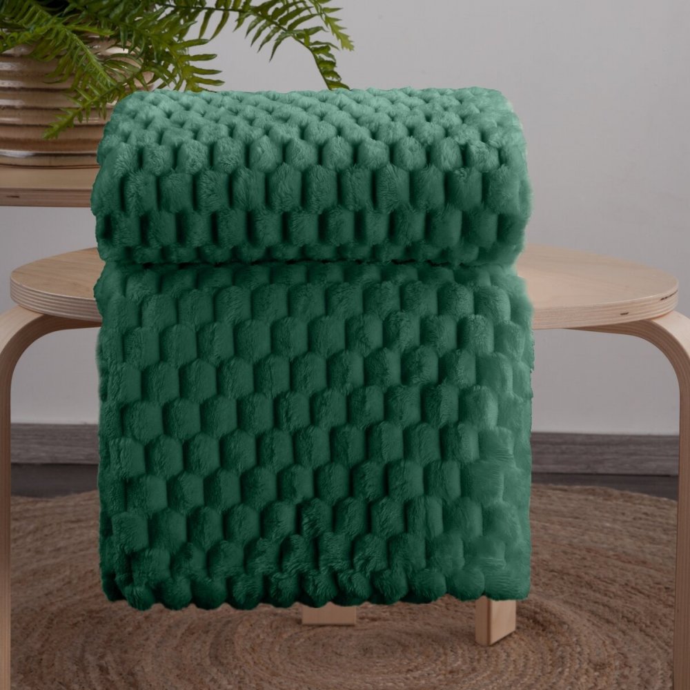 Silná deka v zelené barvě s moderním vzorem Šířka: 200 cm | Délka: 220 cm