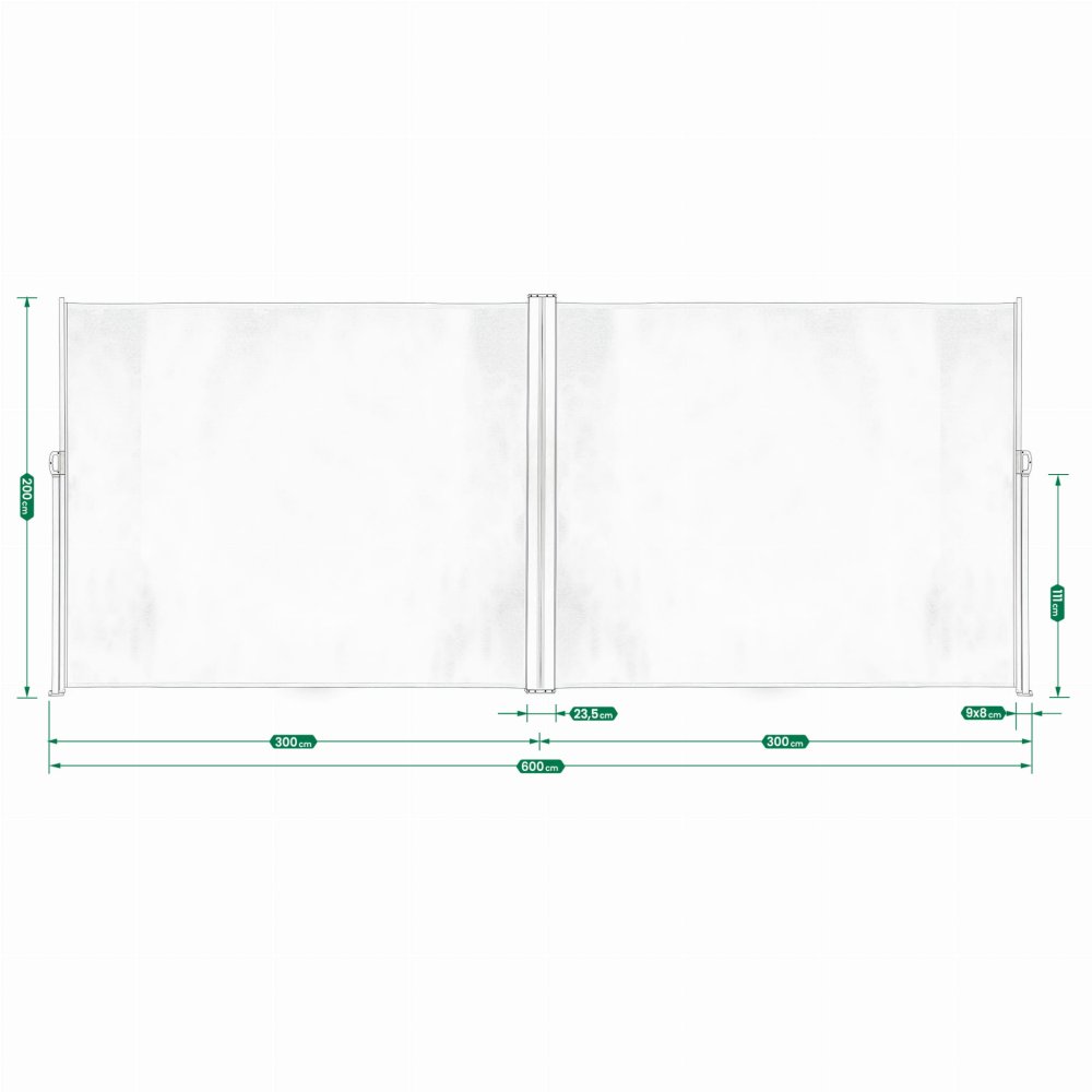Markiză laterală pentru terasă 200×600 cm - antracit