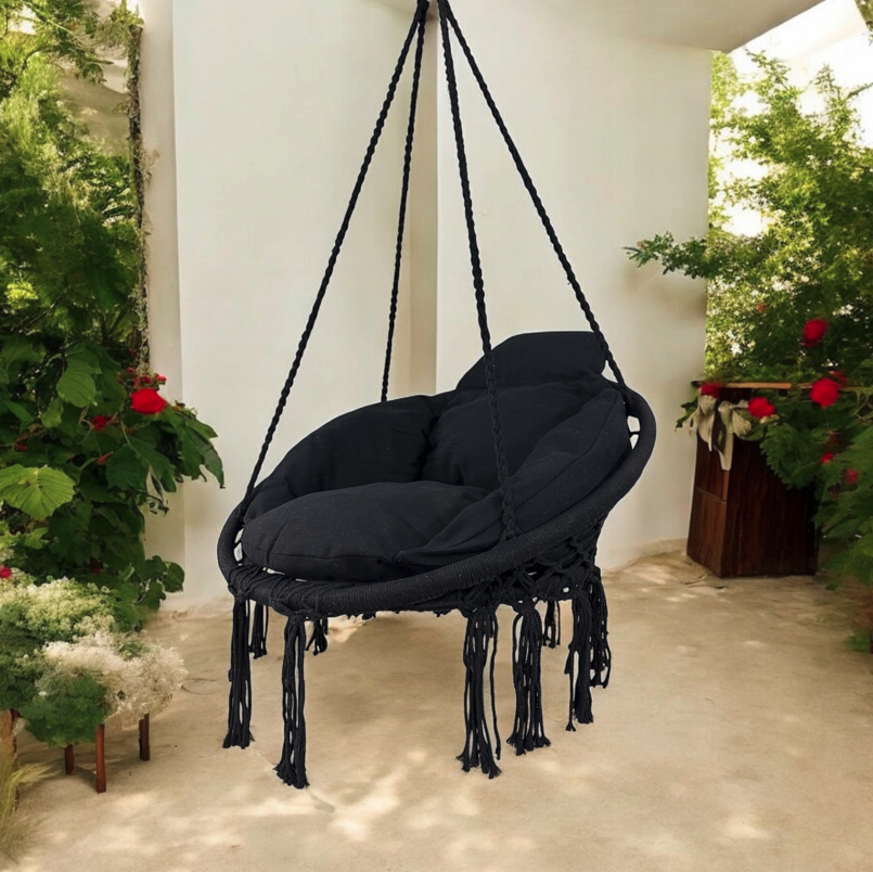 Scaun suspendat cu pernă - cuib de barză 80 cm Bej